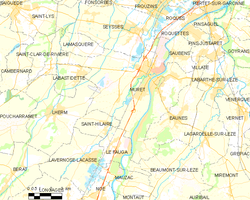 Map commune FR insee code 31395